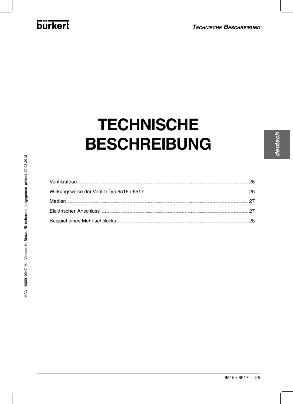 Technische beschreibung | Burkert Type 6517 User Manual | Page 27 / 56