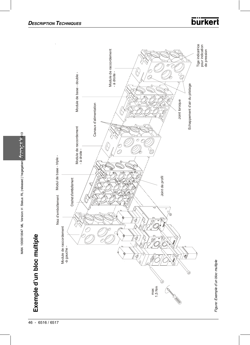 Ex emple d’un b loc m ultiple, Français | Burkert Type 6517 User Manual | Page 48 / 56