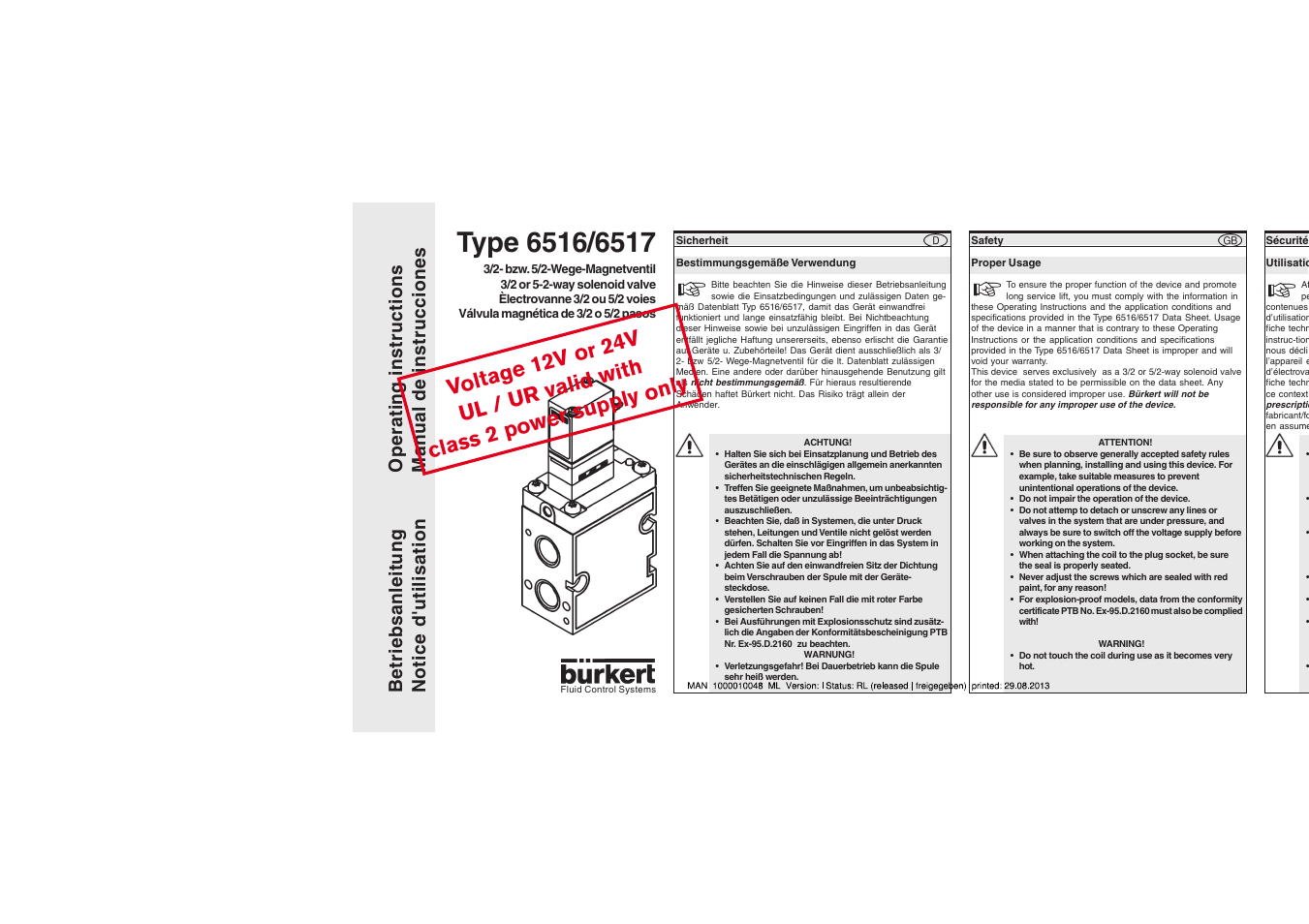 Burkert Type 6517 User Manual | 6 pages