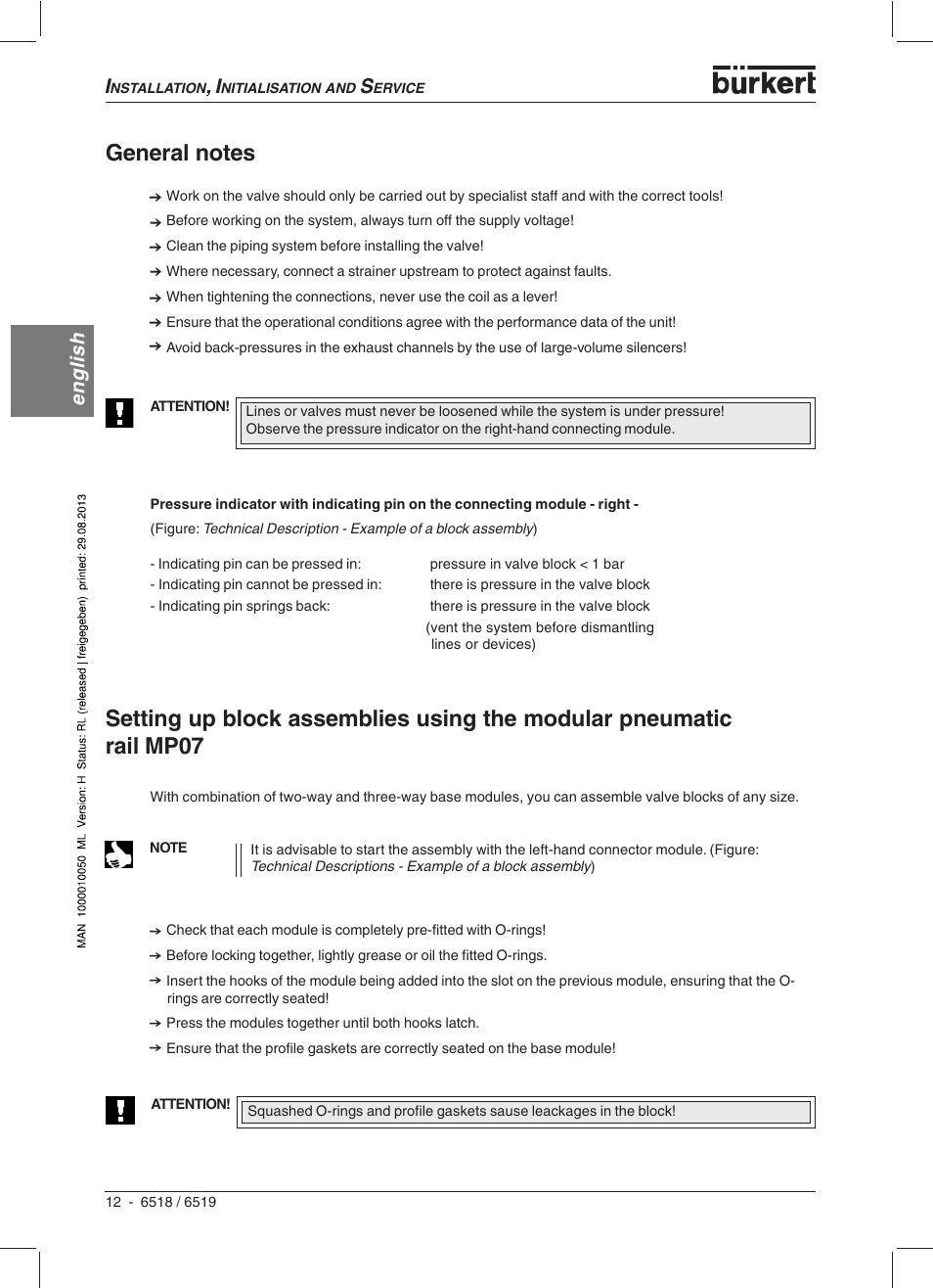 English | Burkert Type 6519 User Manual | Page 14 / 57