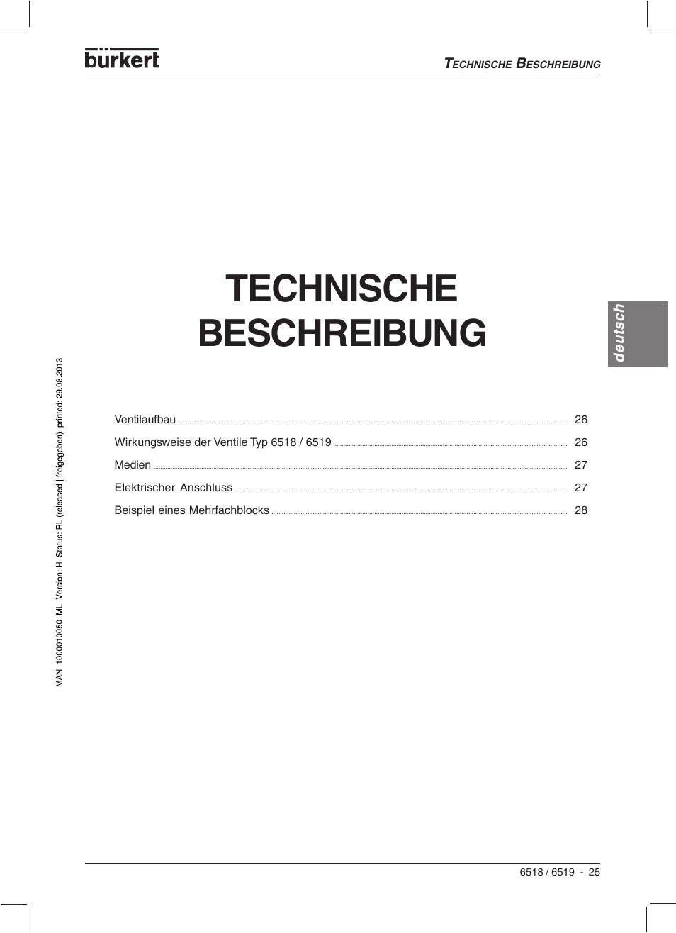 Technische beschreibung | Burkert Type 6519 User Manual | Page 27 / 57