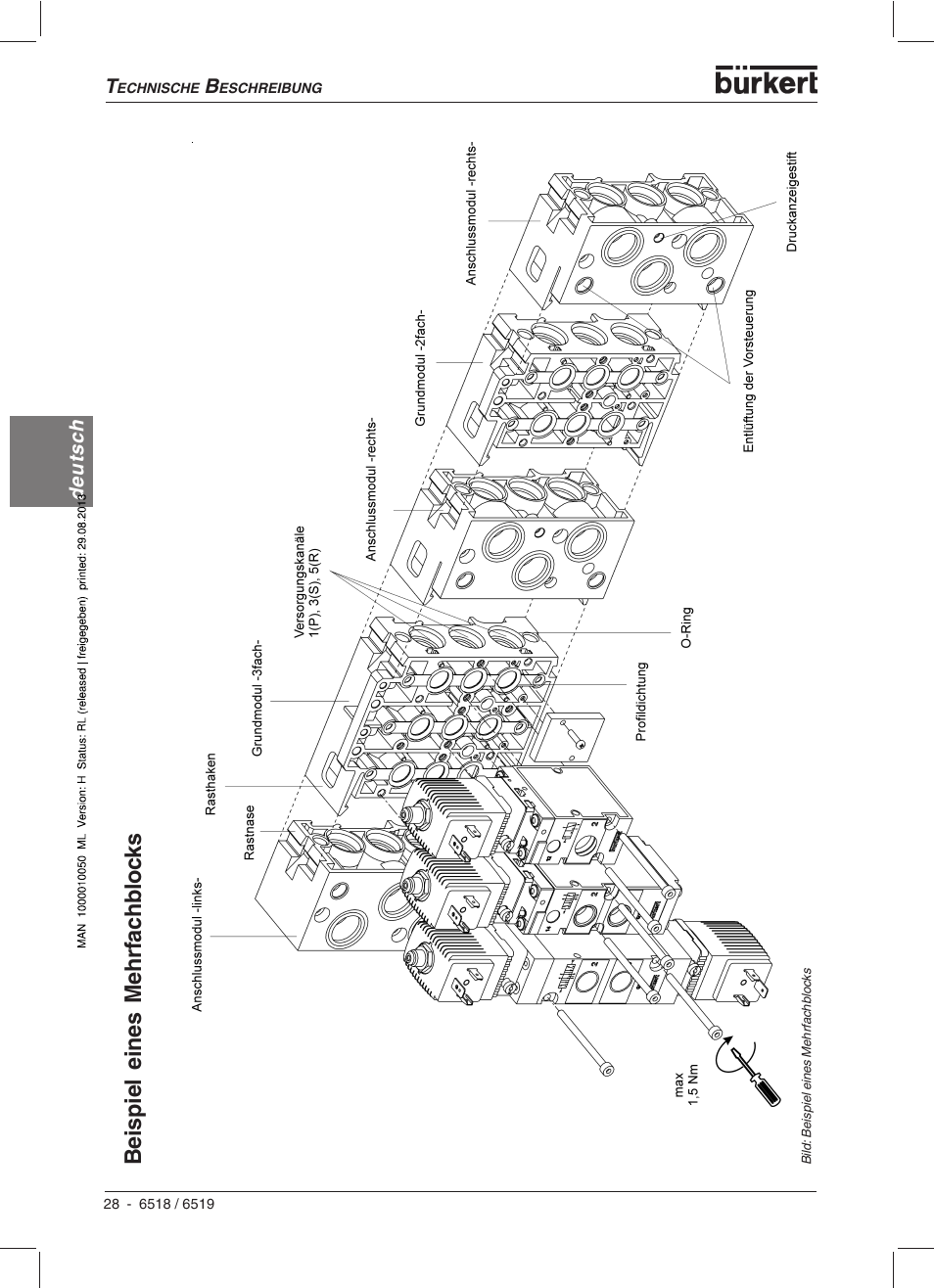 Beispiel eines mehrfac hb loc ks | Burkert Type 6519 User Manual | Page 30 / 57