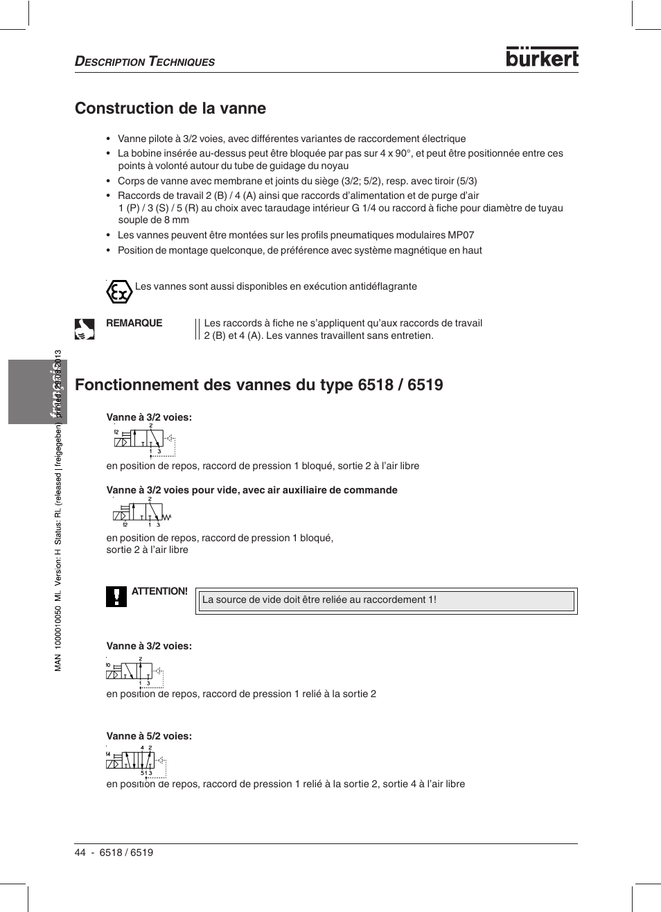 Construction de la vanne, Français | Burkert Type 6519 User Manual | Page 46 / 57