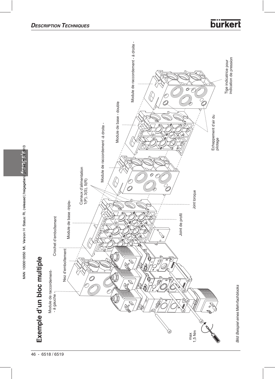 Exemple d’un bloc multiple | Burkert Type 6519 User Manual | Page 48 / 57
