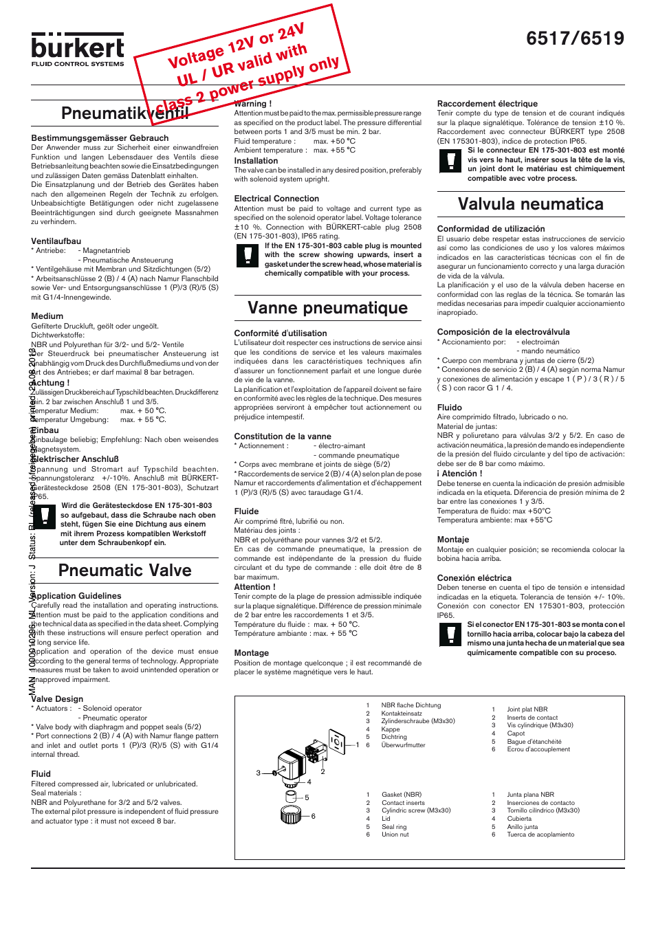 Burkert Type 6519 User Manual | 4 pages