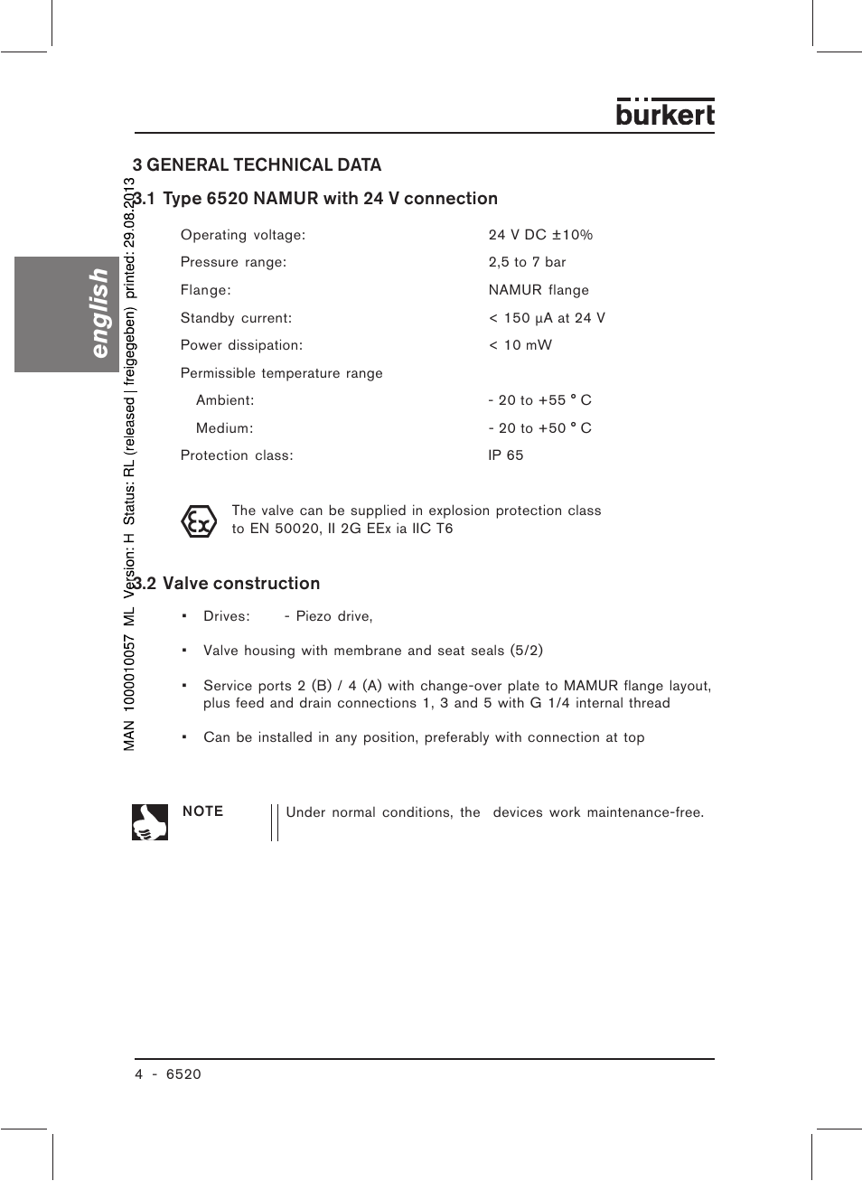 English | Burkert Type 6520 User Manual | Page 6 / 33