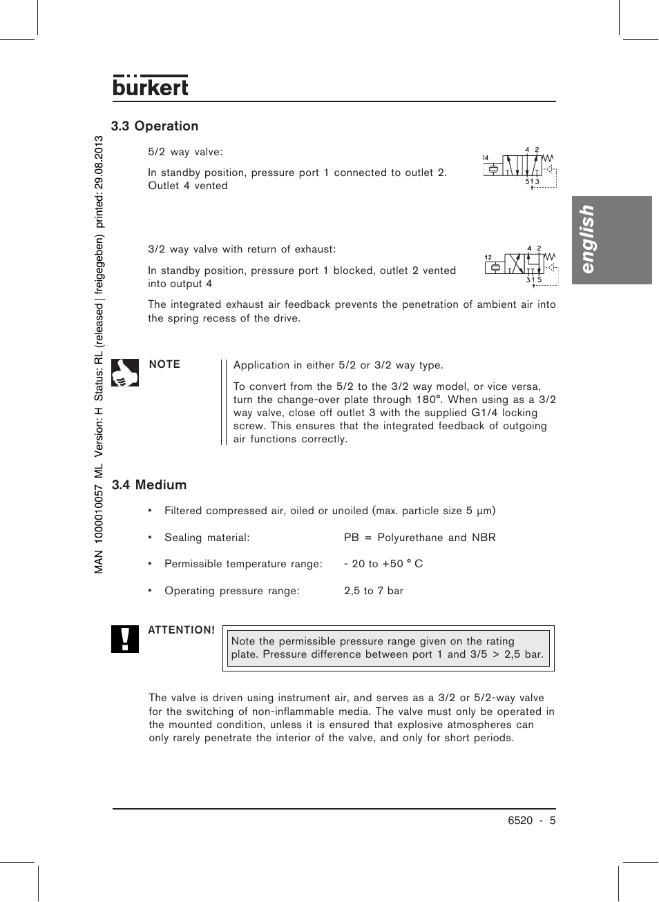 English | Burkert Type 6520 User Manual | Page 7 / 33