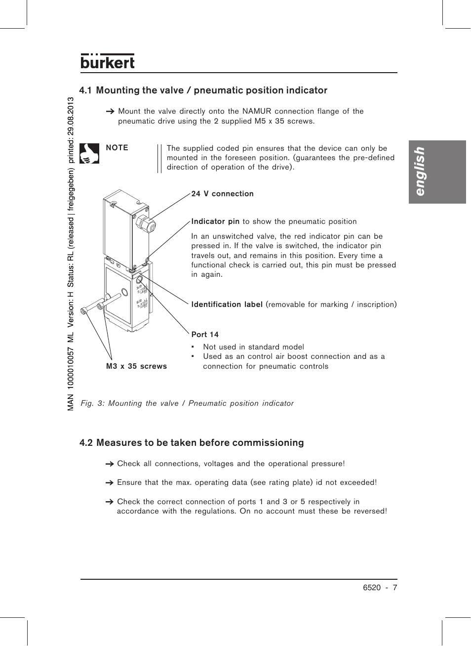 English | Burkert Type 6520 User Manual | Page 9 / 33