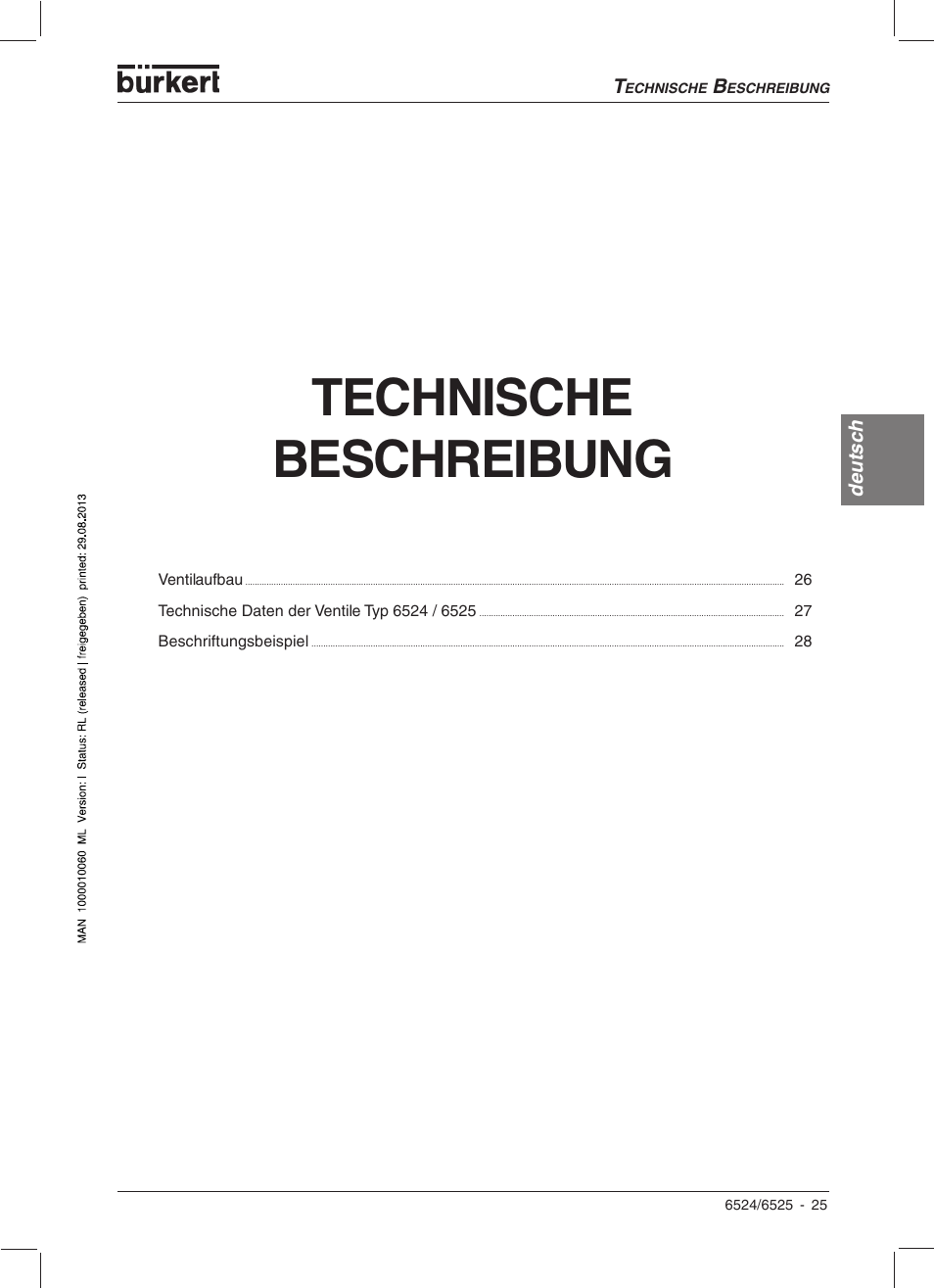 Technische beschreibung | Burkert Type 6525 User Manual | Page 27 / 57