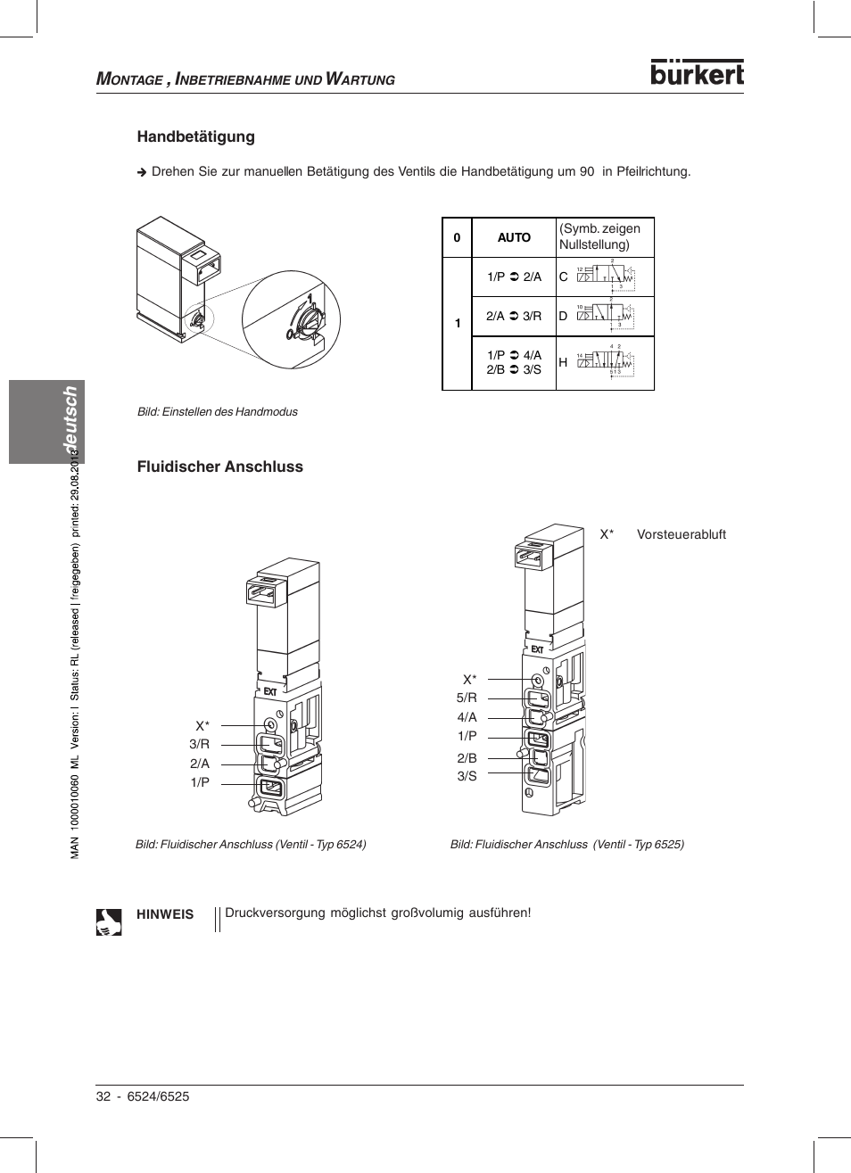 Deutsc h | Burkert Type 6525 User Manual | Page 34 / 57