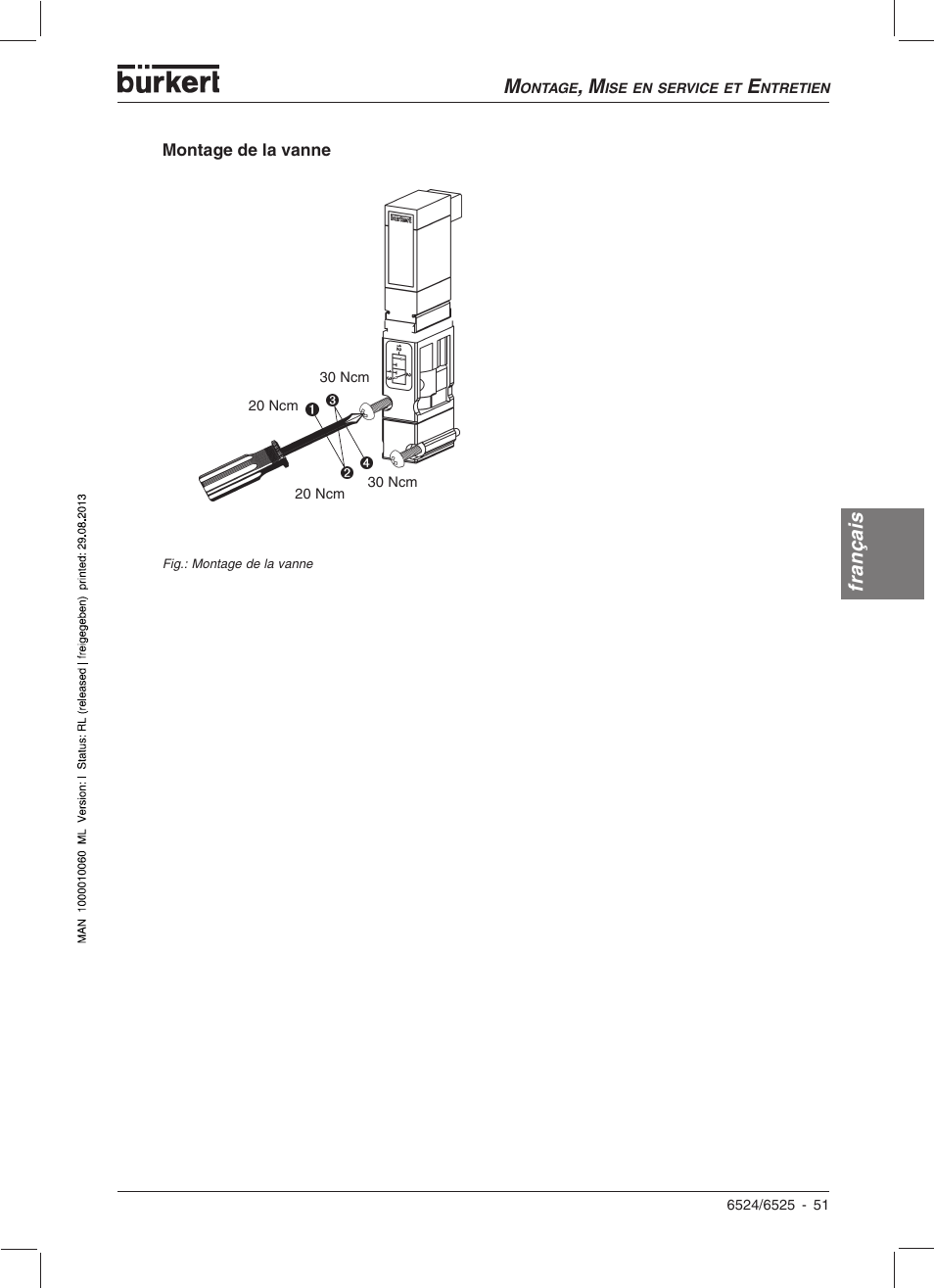 Français | Burkert Type 6525 User Manual | Page 53 / 57