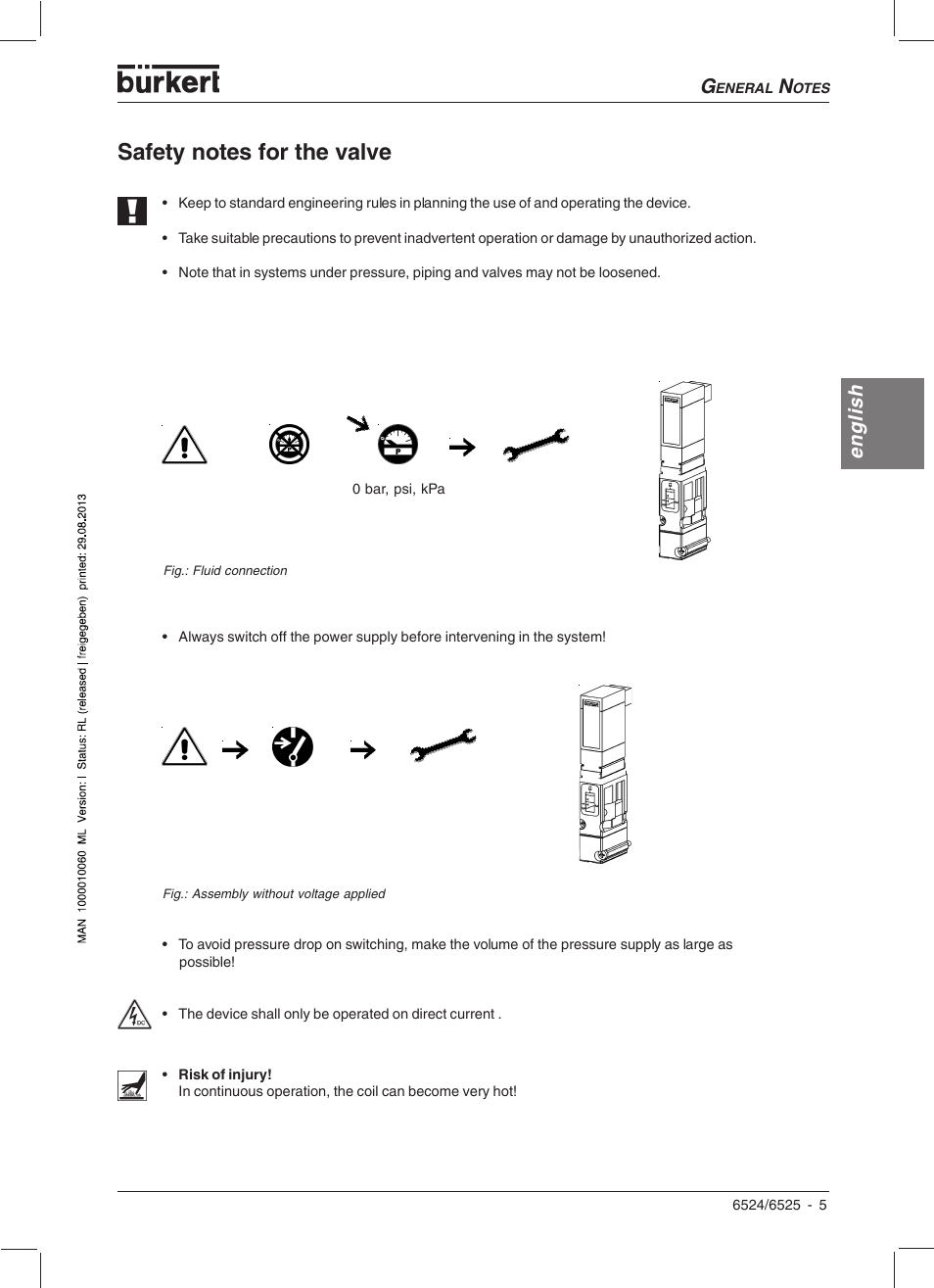 English | Burkert Type 6525 User Manual | Page 7 / 57