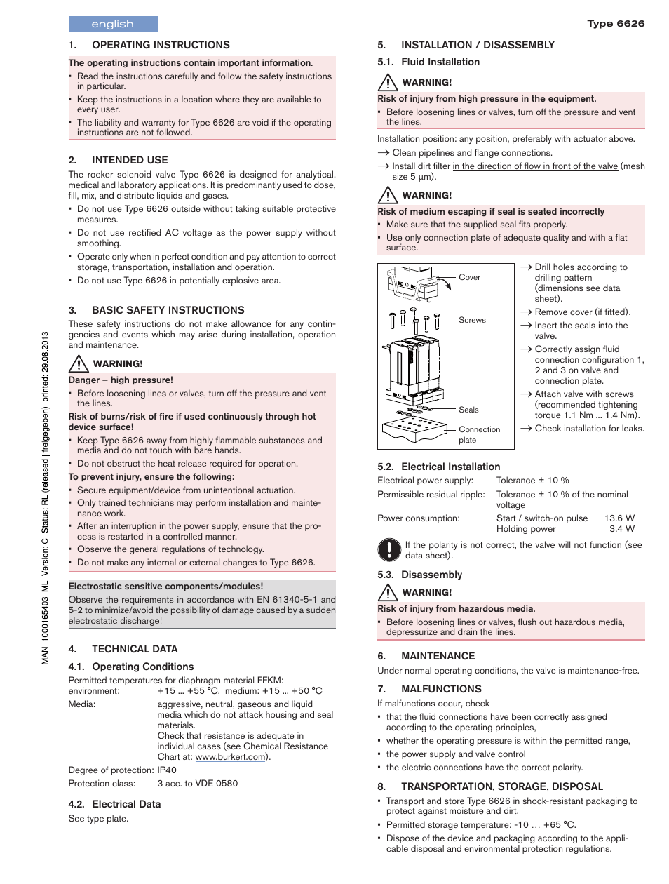 Burkert Type 6626 User Manual | Page 2 / 4