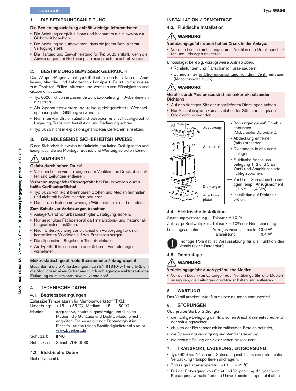 Burkert Type 6626 User Manual | Page 3 / 4