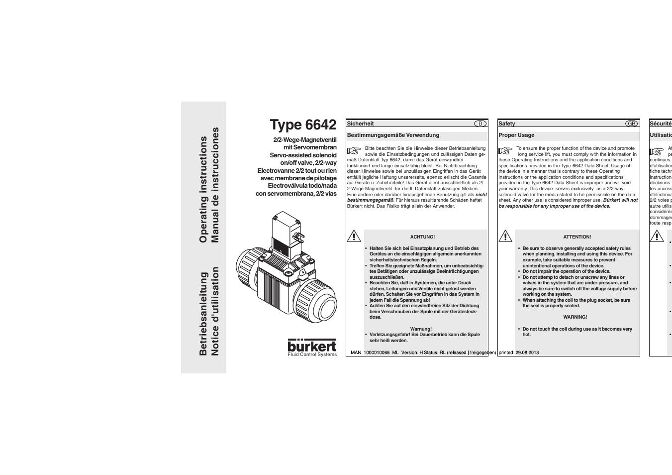 Burkert Type 6642 User Manual | 6 pages