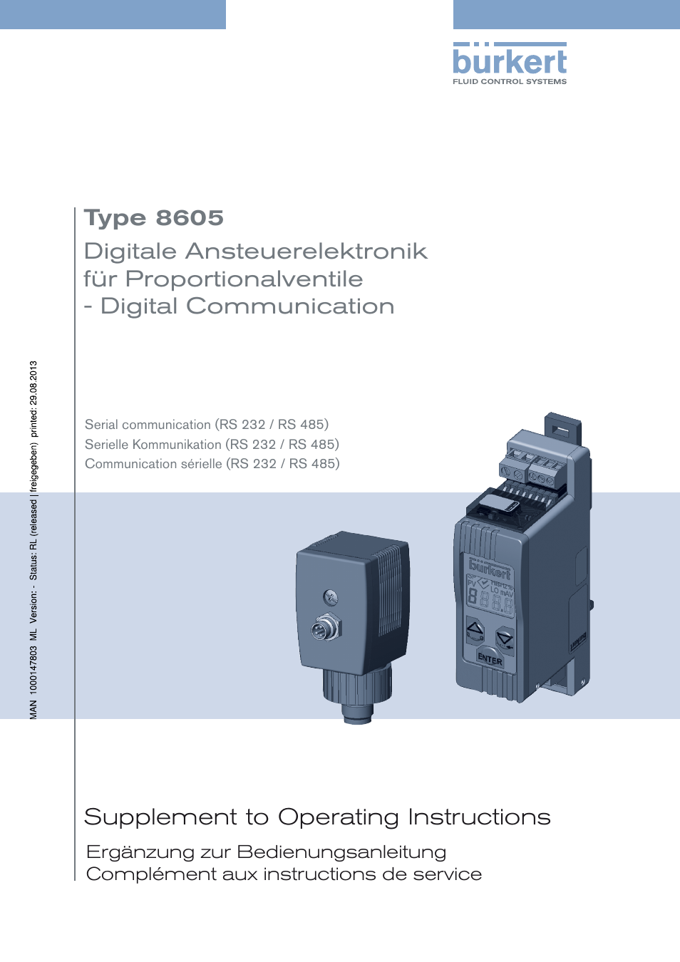 Burkert Type 8605 User Manual | 82 pages