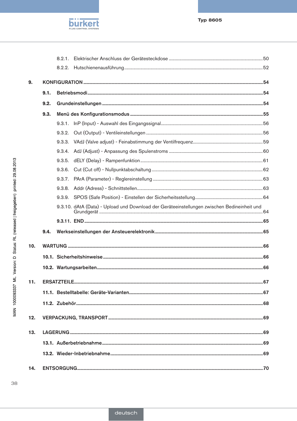 Burkert Type 8605 User Manual | Page 38 / 108