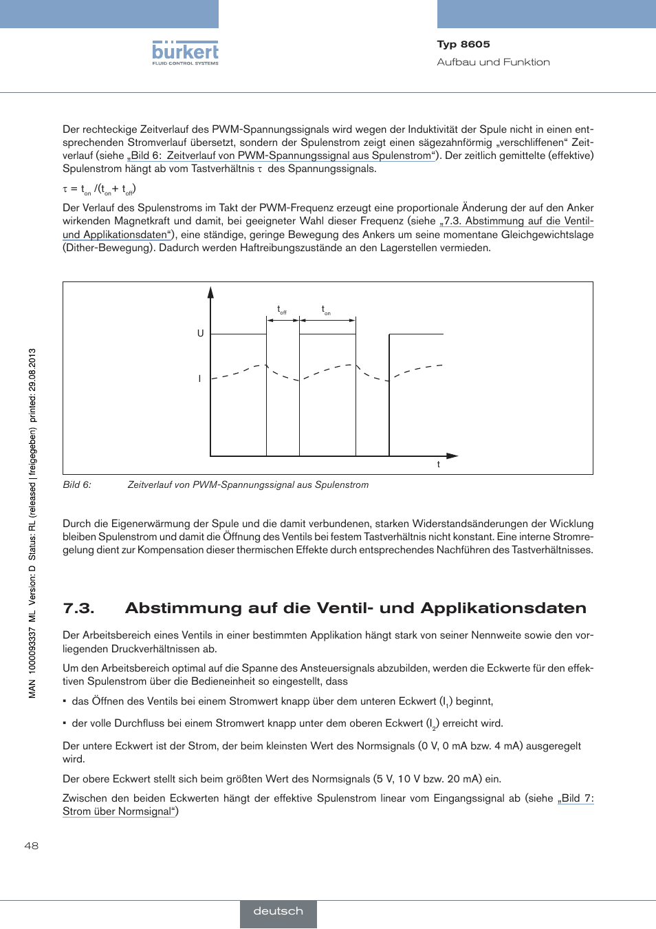 Abstimmung auf die ventil- und applikationsdaten | Burkert Type 8605 User Manual | Page 48 / 108