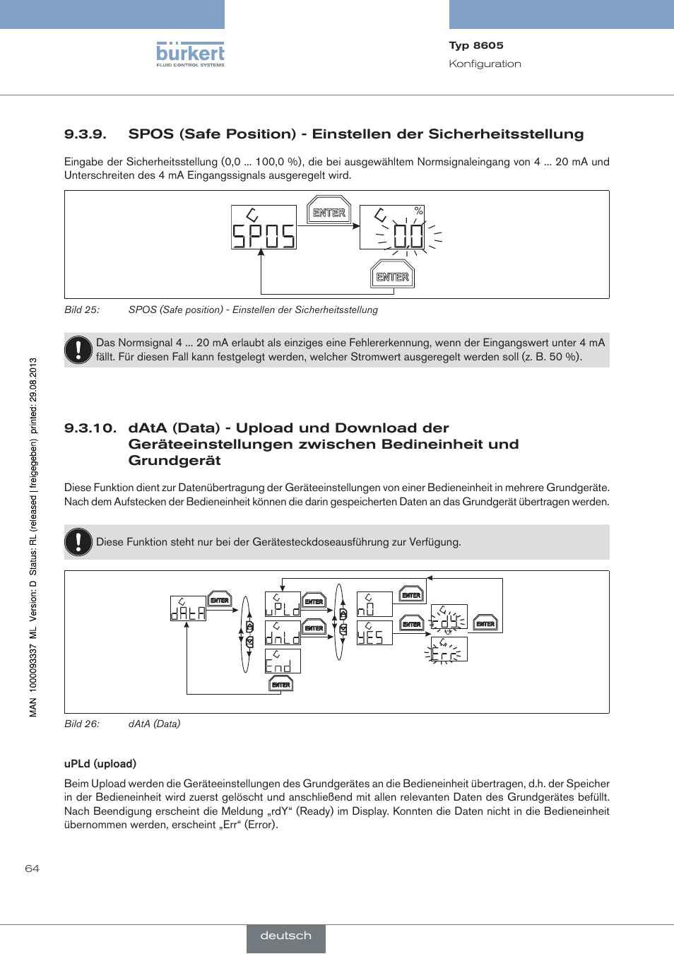 Grundgerät | Burkert Type 8605 User Manual | Page 64 / 108