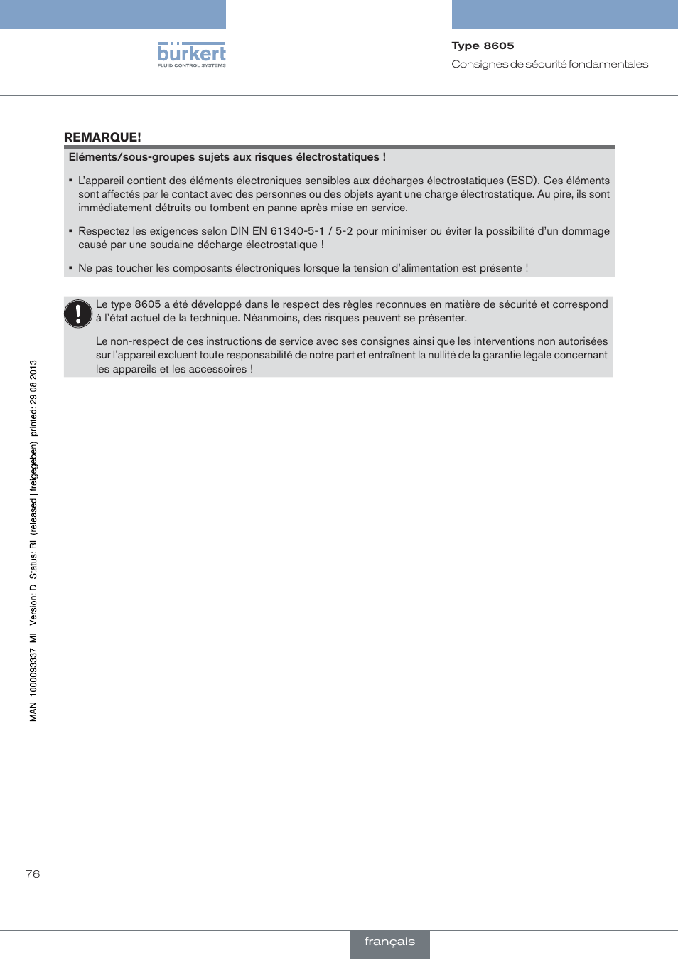 Burkert Type 8605 User Manual | Page 76 / 108