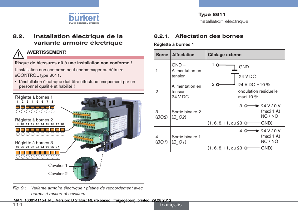 Trique | Burkert Type 8611 User Manual | Page 114 / 142