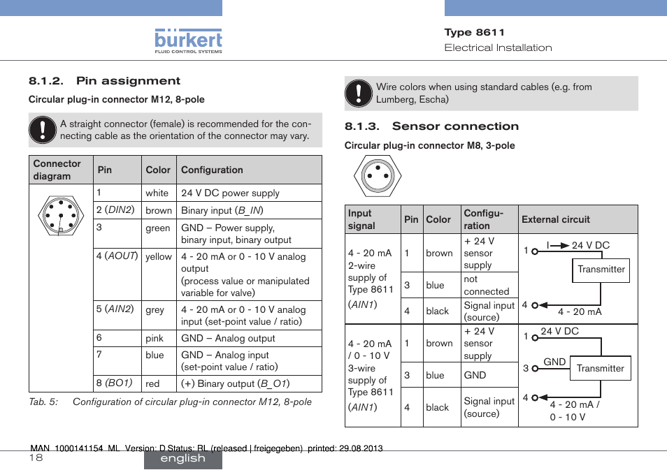 Burkert Type 8611 User Manual | Page 18 / 142