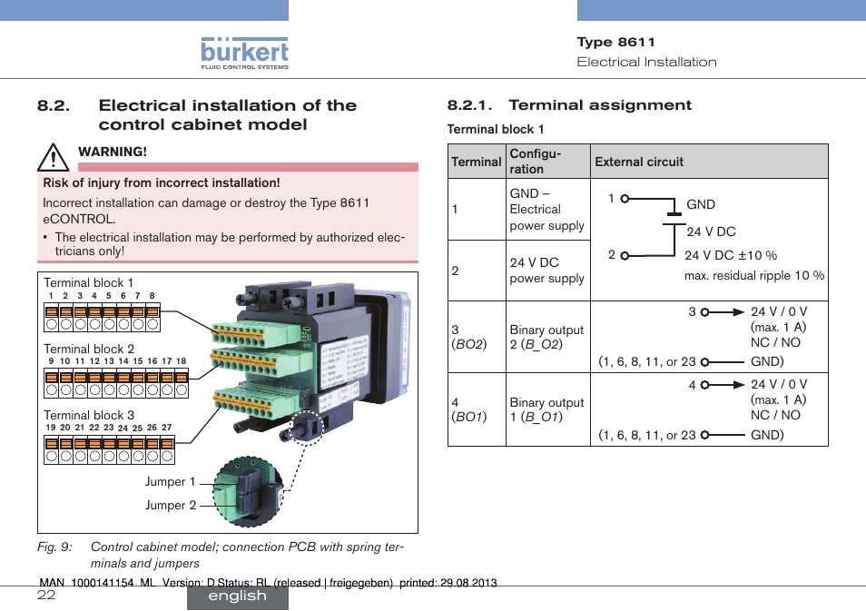 Burkert Type 8611 User Manual | Page 22 / 142