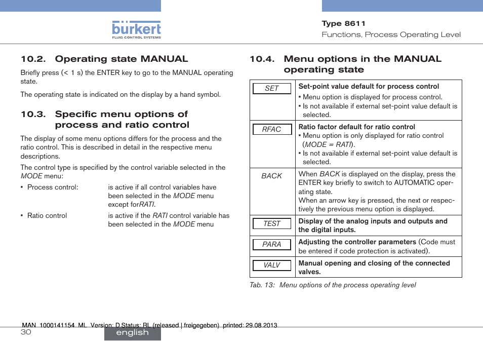 Burkert Type 8611 User Manual | Page 30 / 142