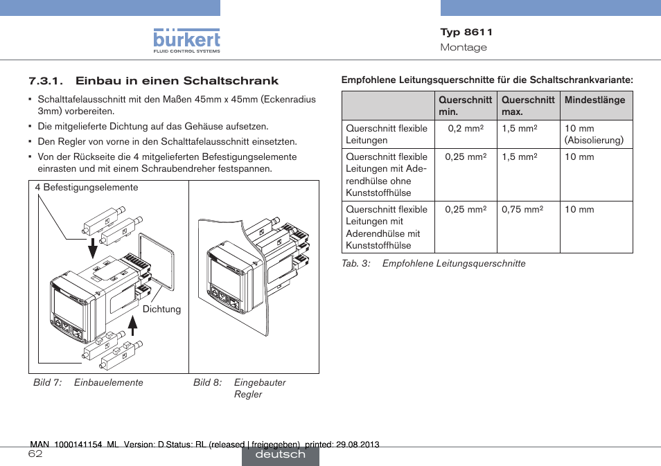 Burkert Type 8611 User Manual | Page 62 / 142