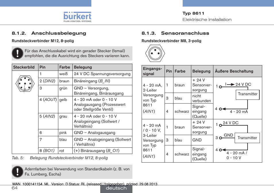 Burkert Type 8611 User Manual | Page 64 / 142