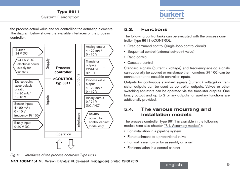 Burkert Type 8611 User Manual | Page 9 / 142