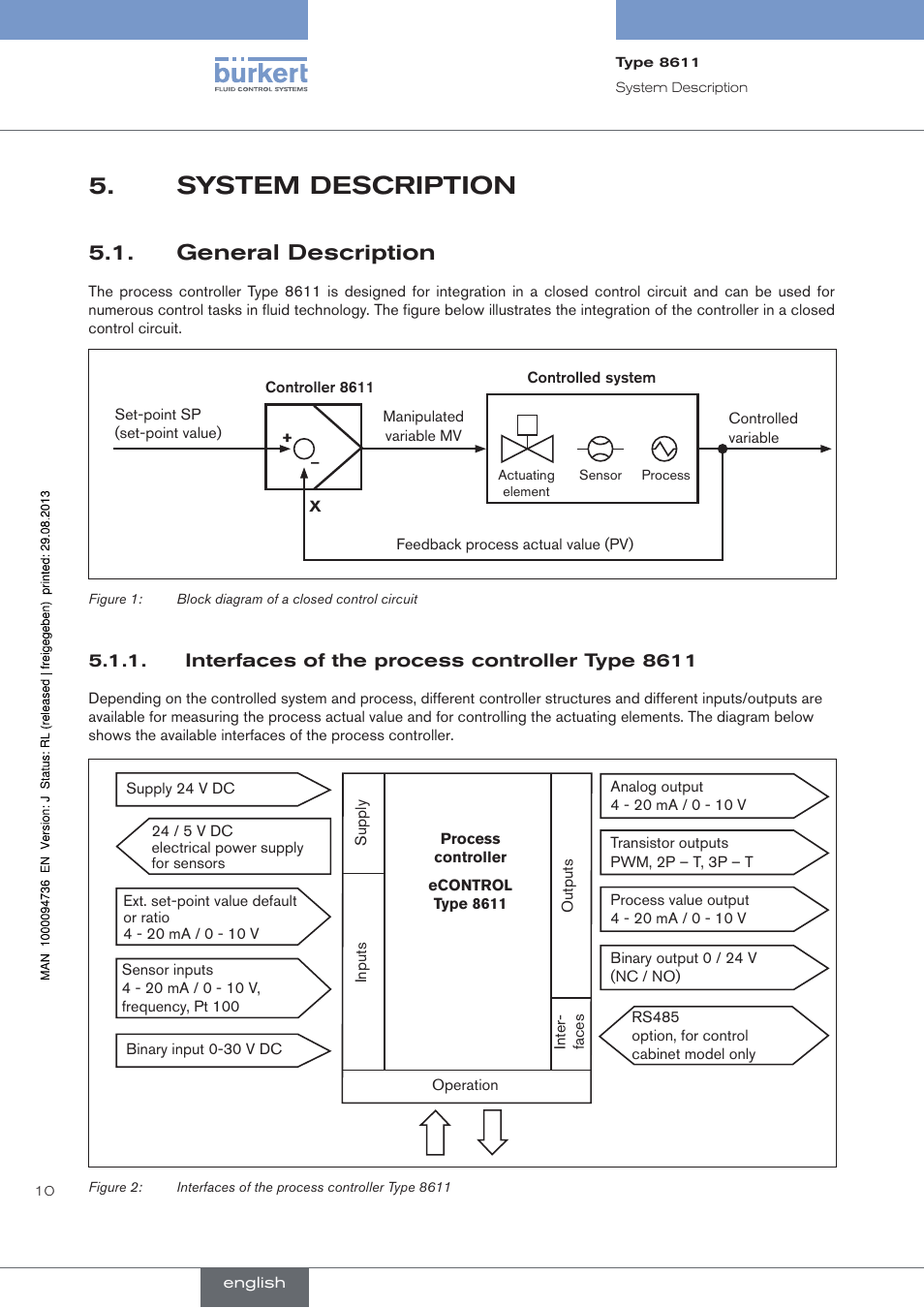System description, General description | Burkert Type 8611 User Manual | Page 10 / 102