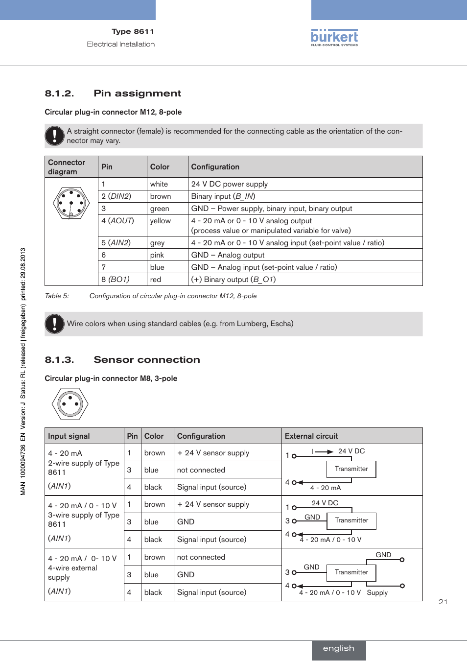 Burkert Type 8611 User Manual | Page 21 / 102