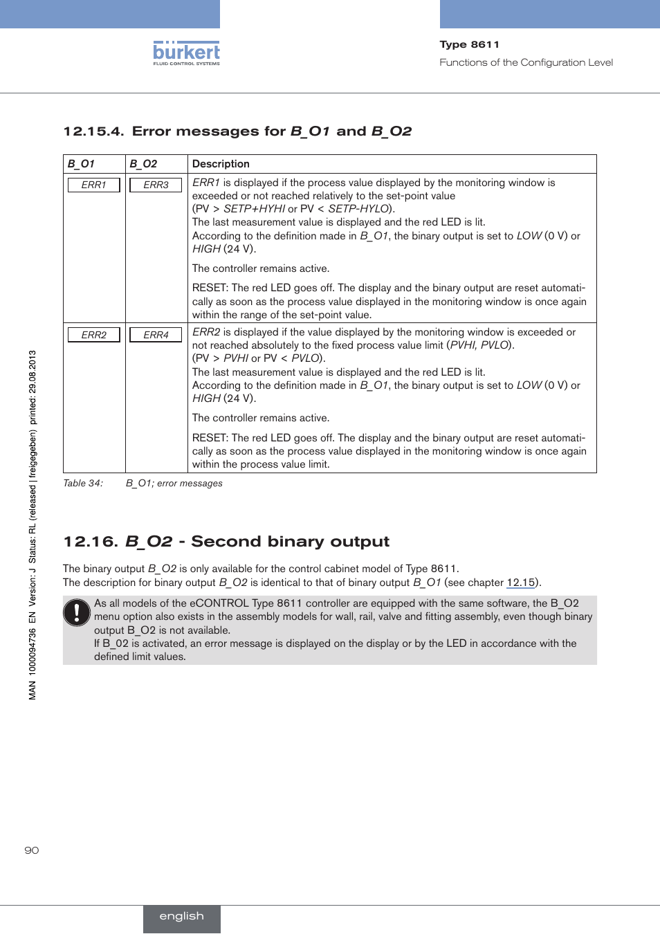 B_o2 - second binary output, B_o2 - second binary output, See chapter 12.16 | Burkert Type 8611 User Manual | Page 90 / 102