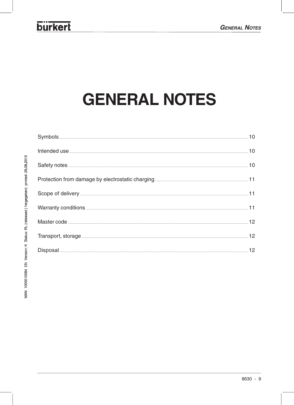 Burkert Type 8630 User Manual | Page 11 / 186