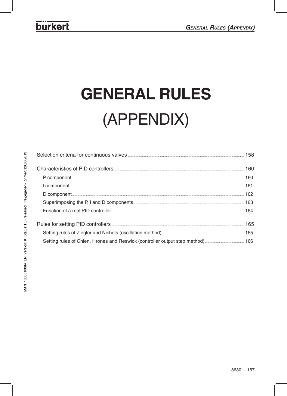 General rules, Appendix) | Burkert Type 8630 User Manual | Page 159 / 186