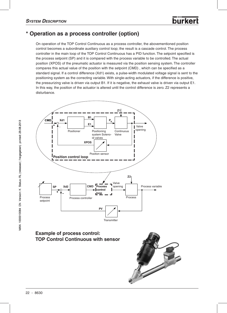 Operation as a process controller (option) | Burkert Type 8630 User Manual | Page 24 / 186