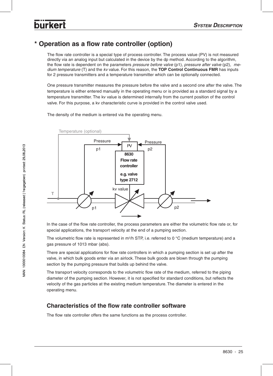 Operation as a flow rate controller (option) | Burkert Type 8630 User Manual | Page 27 / 186