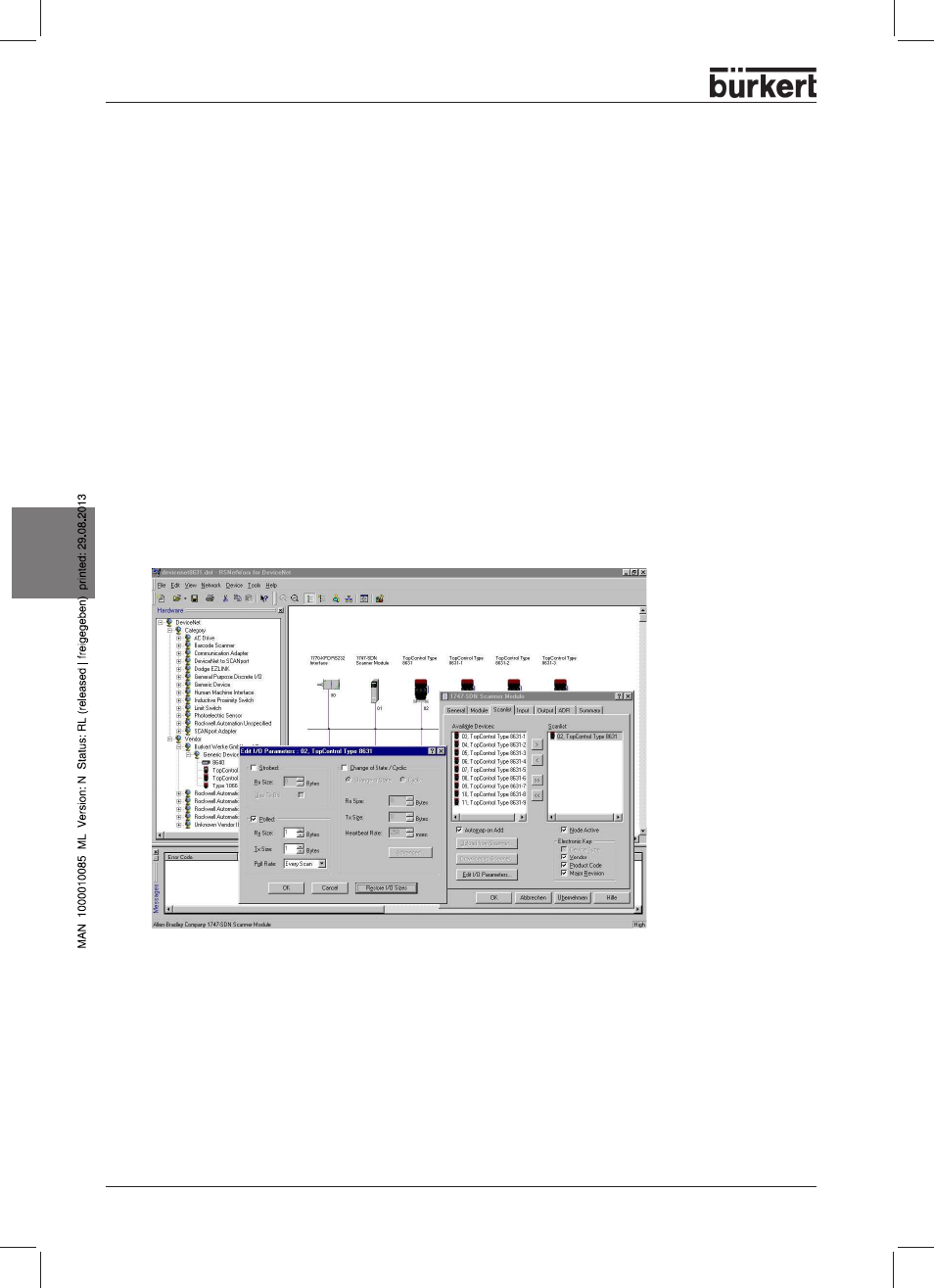 Exemple de configuration | Burkert Type 8631 User Manual | Page 112 / 118