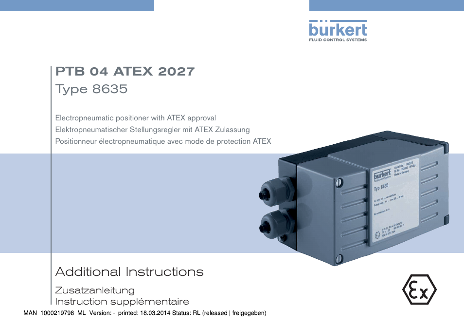 Burkert Type 8635 User Manual | 22 pages