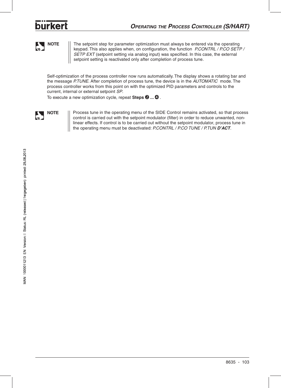 S/hart) | Burkert Type 8635 User Manual | Page 105 / 190