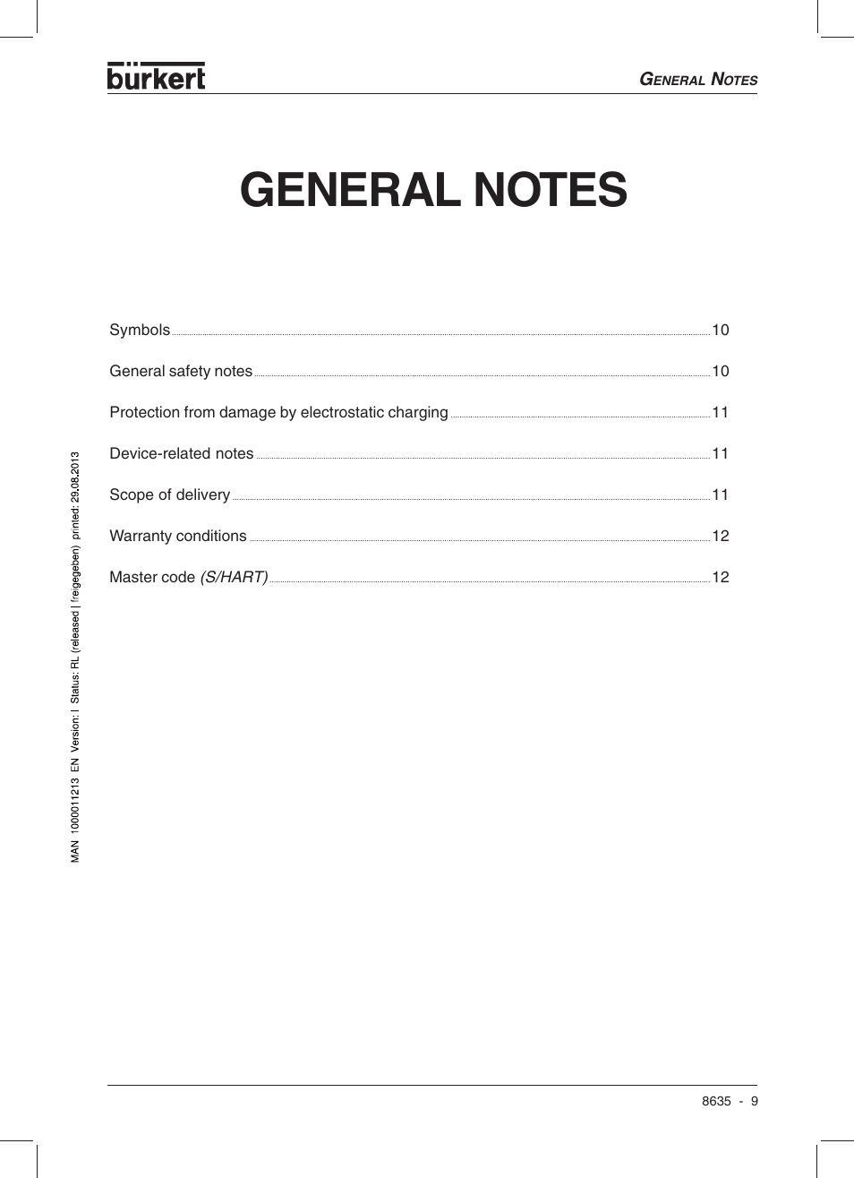 Burkert Type 8635 User Manual | Page 11 / 190