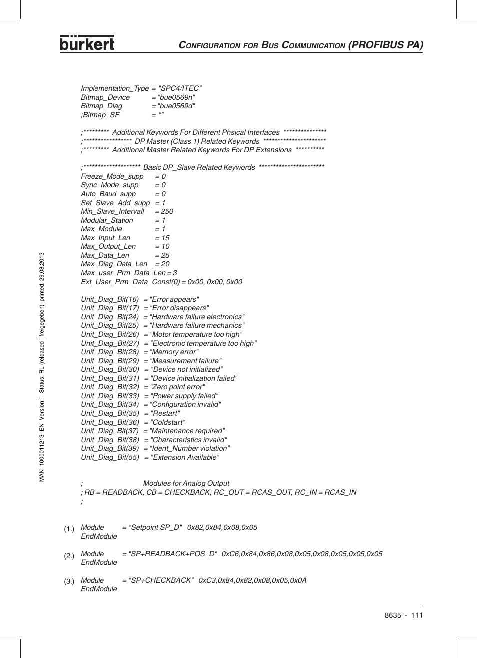 Profibus pa) | Burkert Type 8635 User Manual | Page 113 / 190