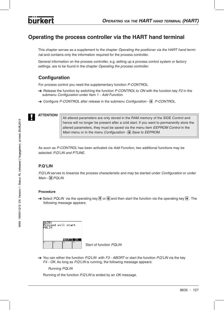 Hart, Hart), Configuration | Burkert Type 8635 User Manual | Page 129 / 190