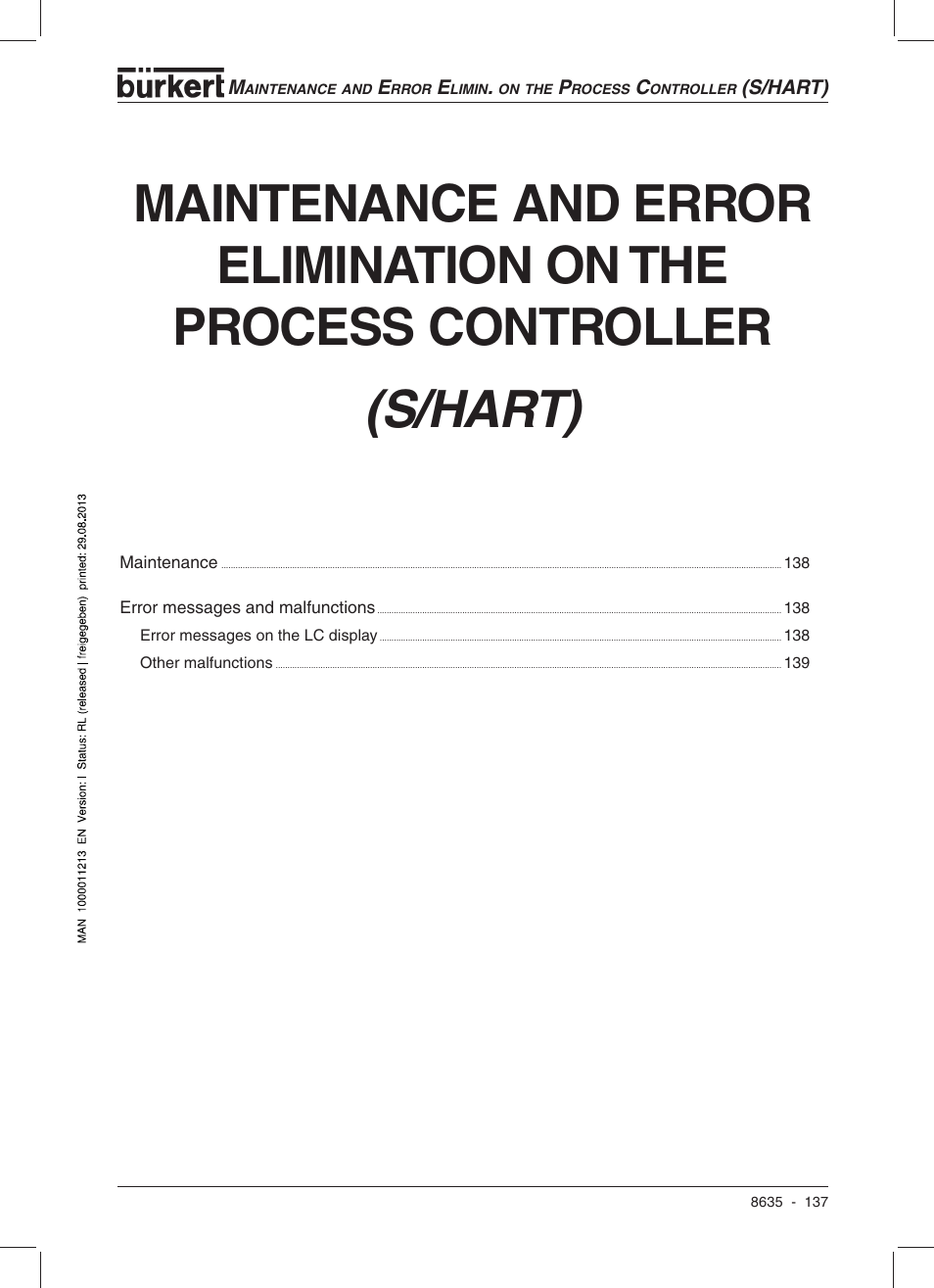 S/hart) | Burkert Type 8635 User Manual | Page 139 / 190