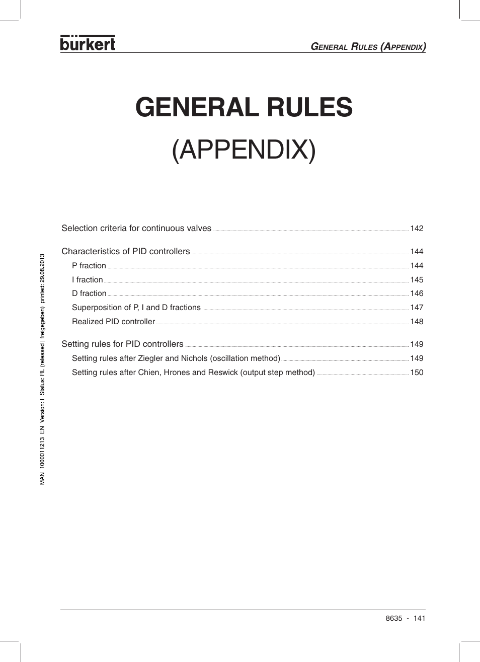 General rules, Appendix) | Burkert Type 8635 User Manual | Page 143 / 190