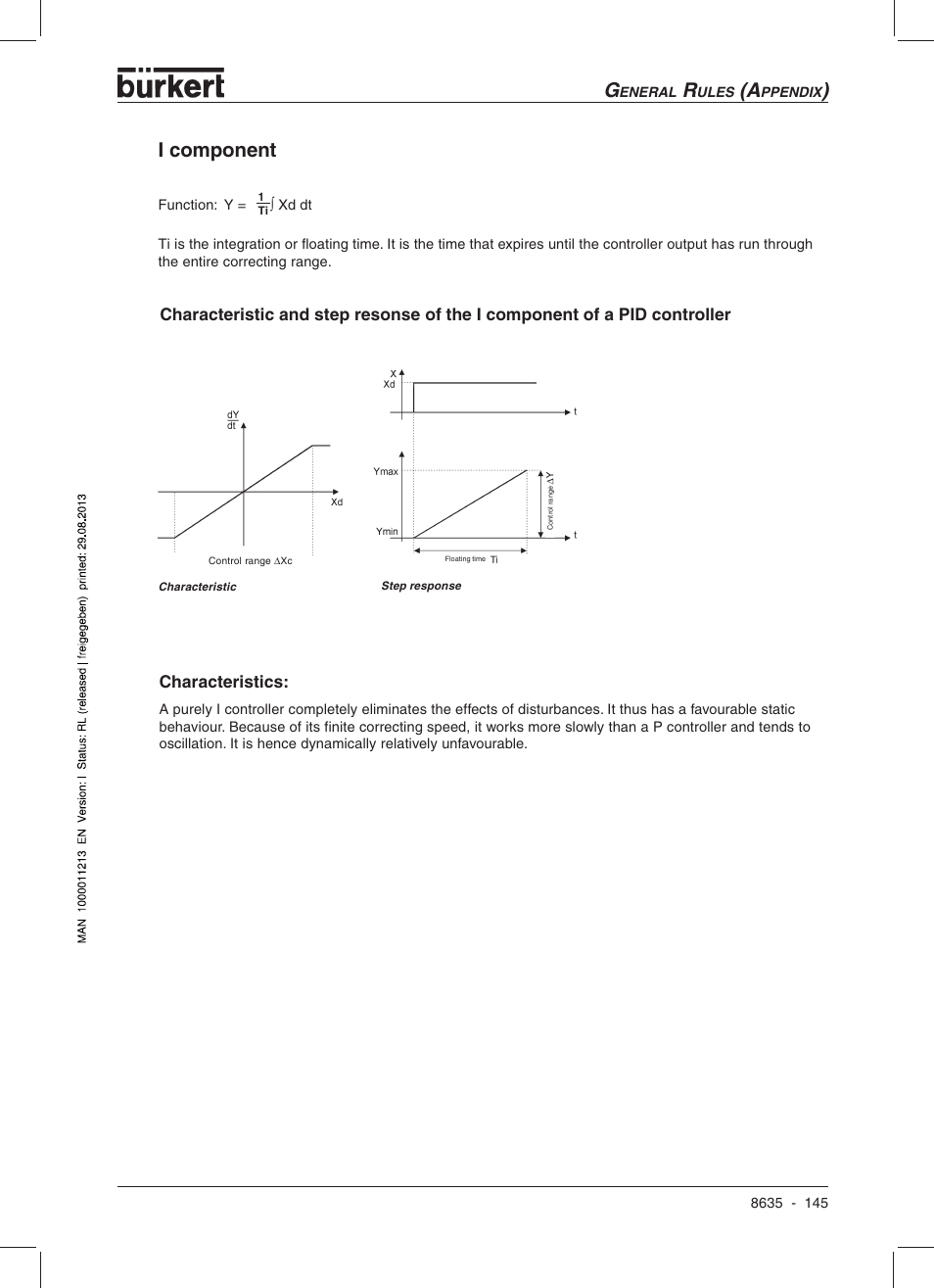 I component, Characteristics | Burkert Type 8635 User Manual | Page 147 / 190