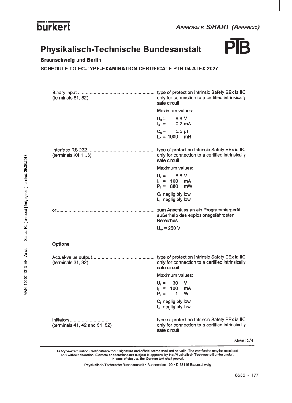 Burkert Type 8635 User Manual | Page 176 / 190