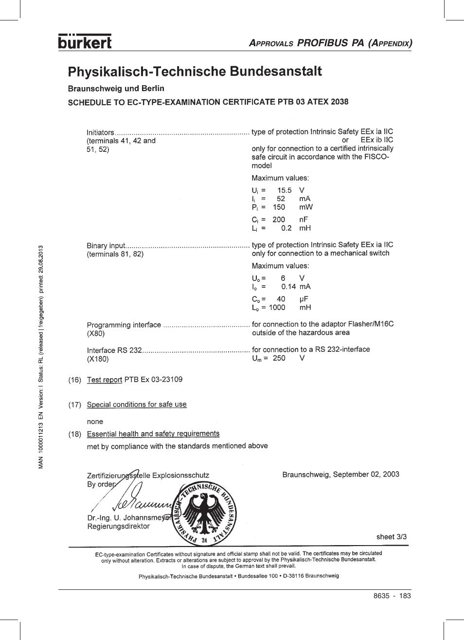 Burkert Type 8635 User Manual | Page 181 / 190