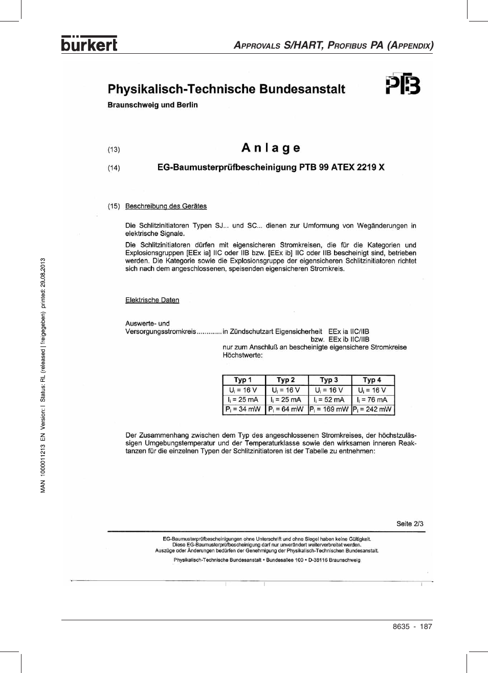 Burkert Type 8635 User Manual | Page 185 / 190